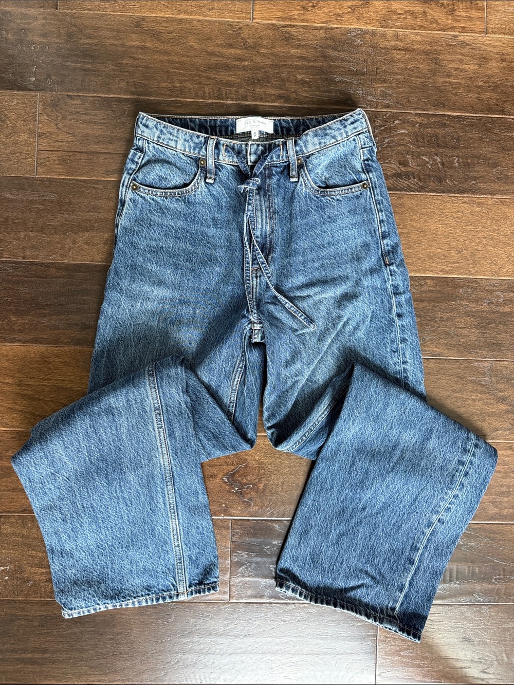 Rag & Bone Phoebe drawstring waist wide leg jeans size XS NWOT